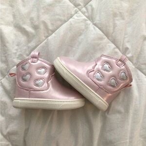 Carter's Metallic Pink Heart Accent Toddler Ankle Boots